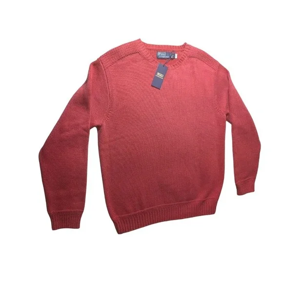 Polo Ralph Lauren Men's Cotton Knit Sweater Textured Shoulders Sz L NWT $298